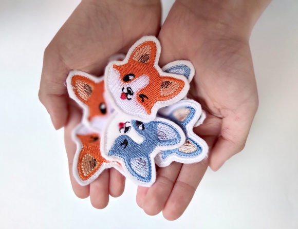 Cute Corgi Embroidery Design
